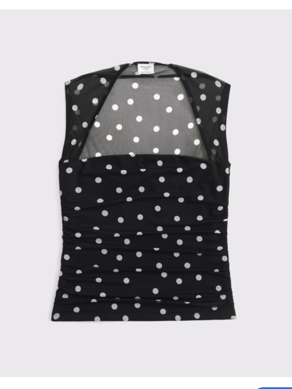 Abercrombie & Fitch Black and White Polka Dot Mesh Tank